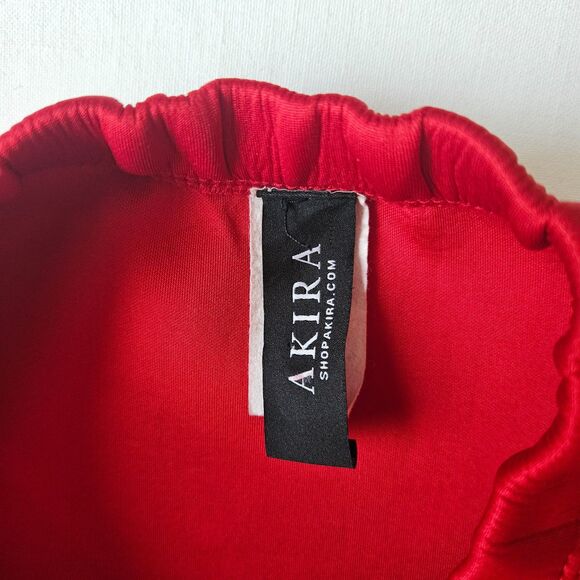 AKIRA Formal Red Statement Bodycon Rose Petal FORMAL Dress SMALL MEDIUM Prom - Picture 13 of 14